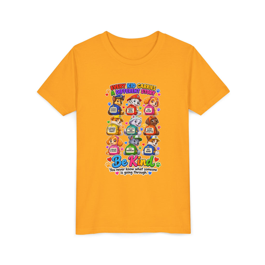Be Kind Youth Short Sleeve Tee – Colorful Cartoon Character Shirt