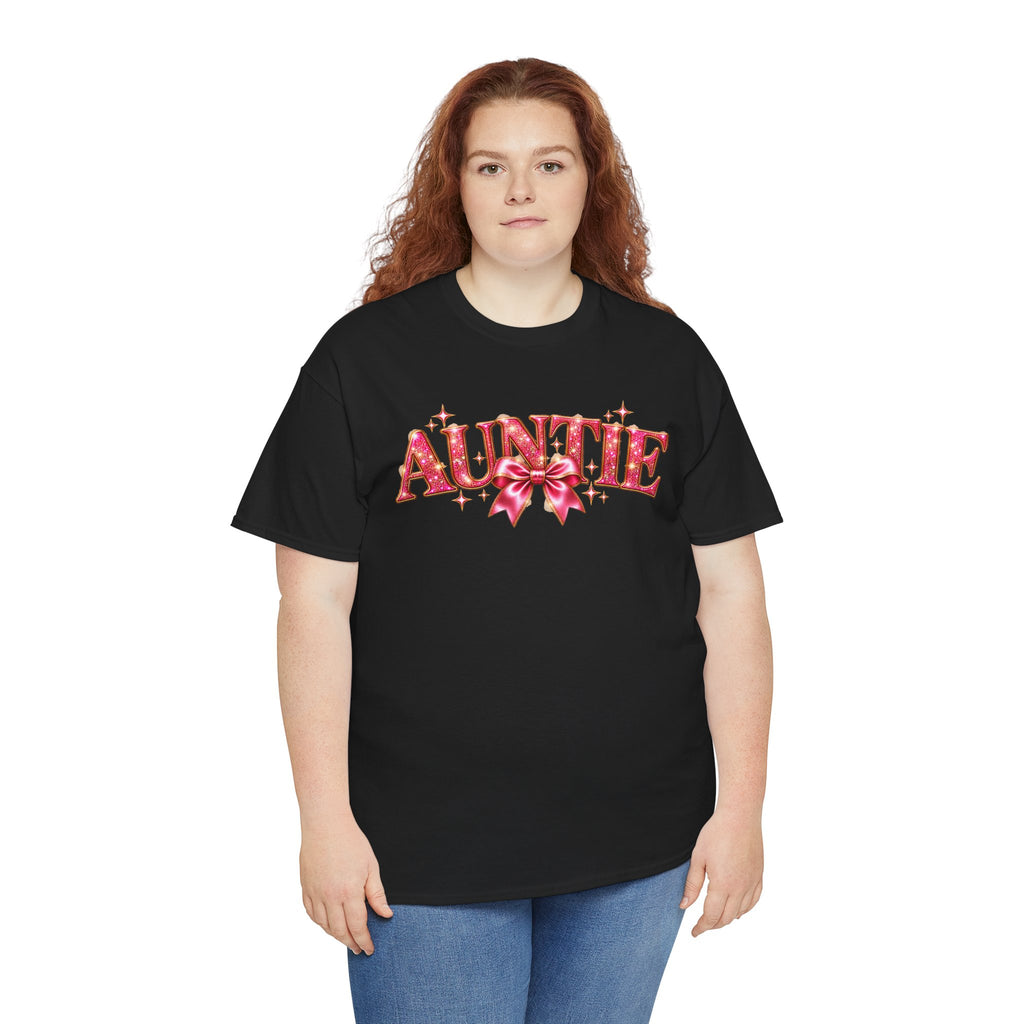 Auntie Graphic T-Shirt | Pink Bow Design