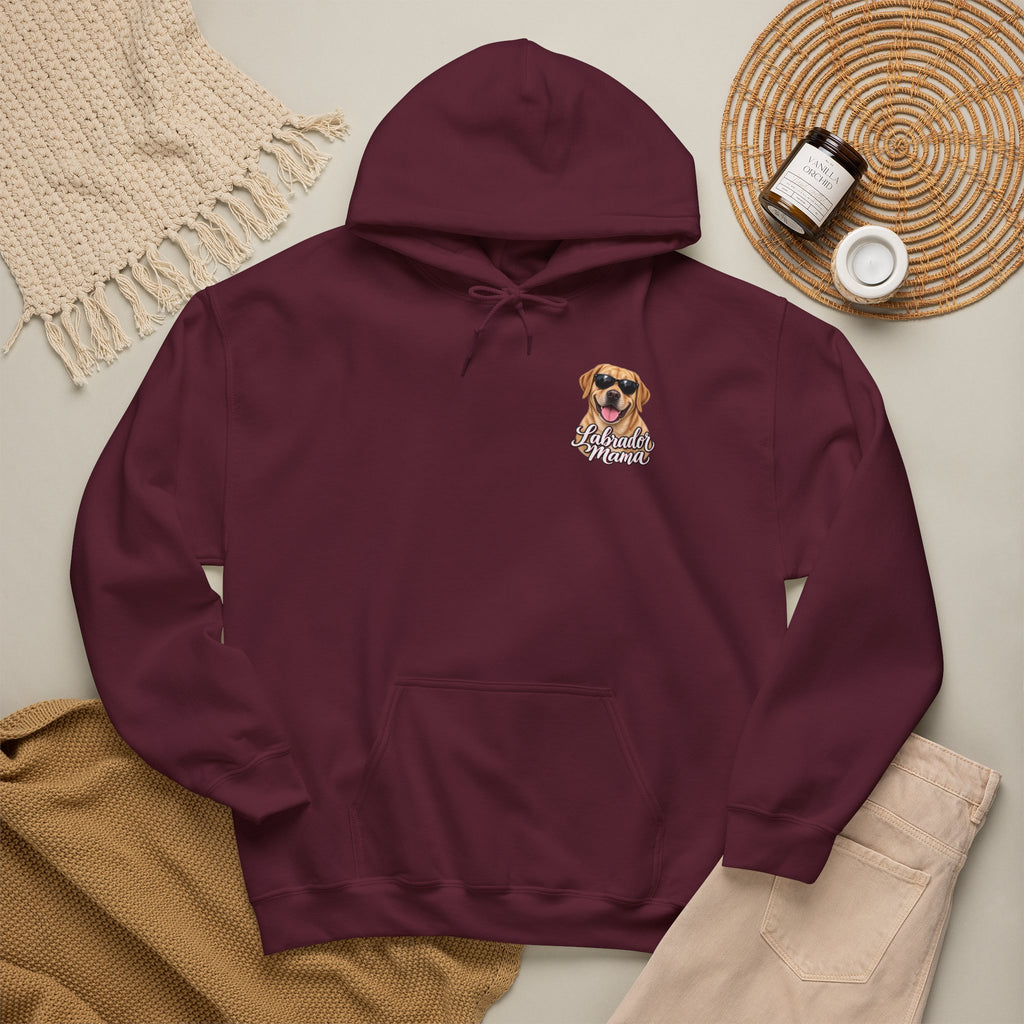 Labrador Mama Hoodie — Dog Mom Sweatshirt with Cute Sunglasses Lab Design