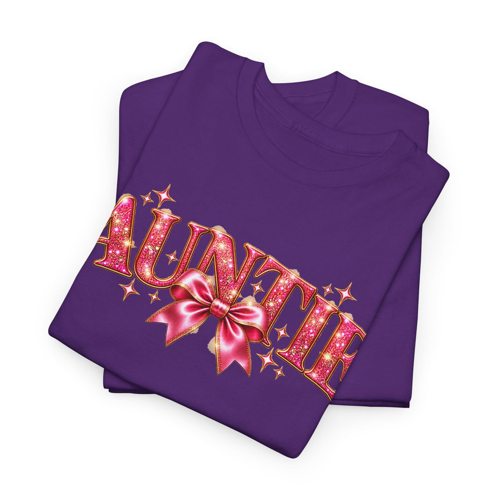 Auntie Graphic T-Shirt | Pink Bow Design