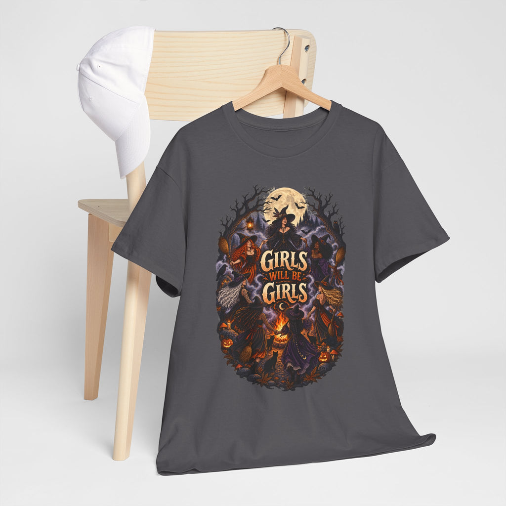 Girls Will Be Girls T-Shirt — Witchy Campfire Illustration Tee