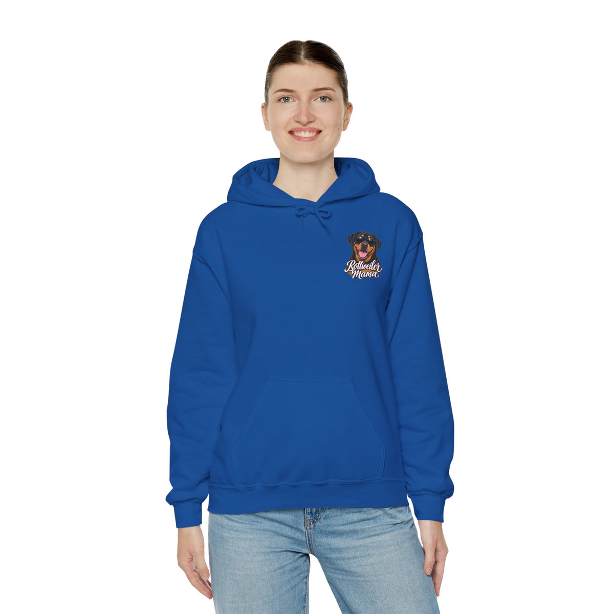 Rottweiler Mama Hoodie — Cute Rottie Portrait Pullover for Dog Moms