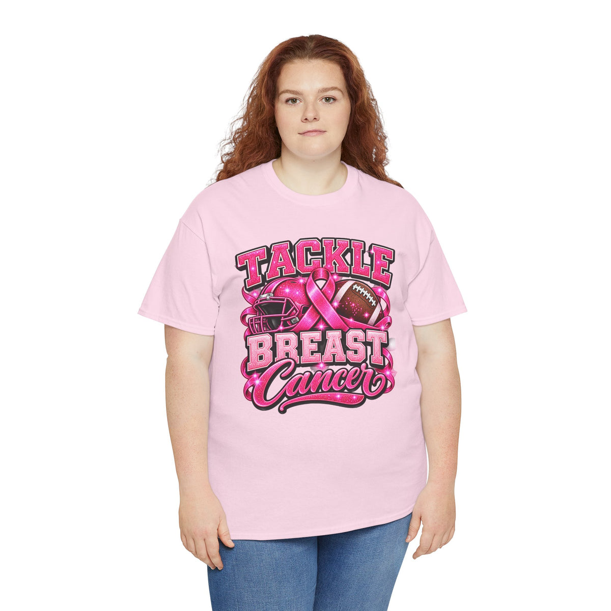 T-Shirt — "Tackle Breast Cancer" Pink Football Awareness Tee