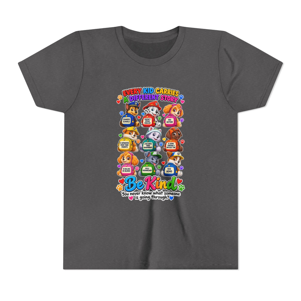Be Kind Youth Short Sleeve Tee – Colorful Cartoon Character Shirt