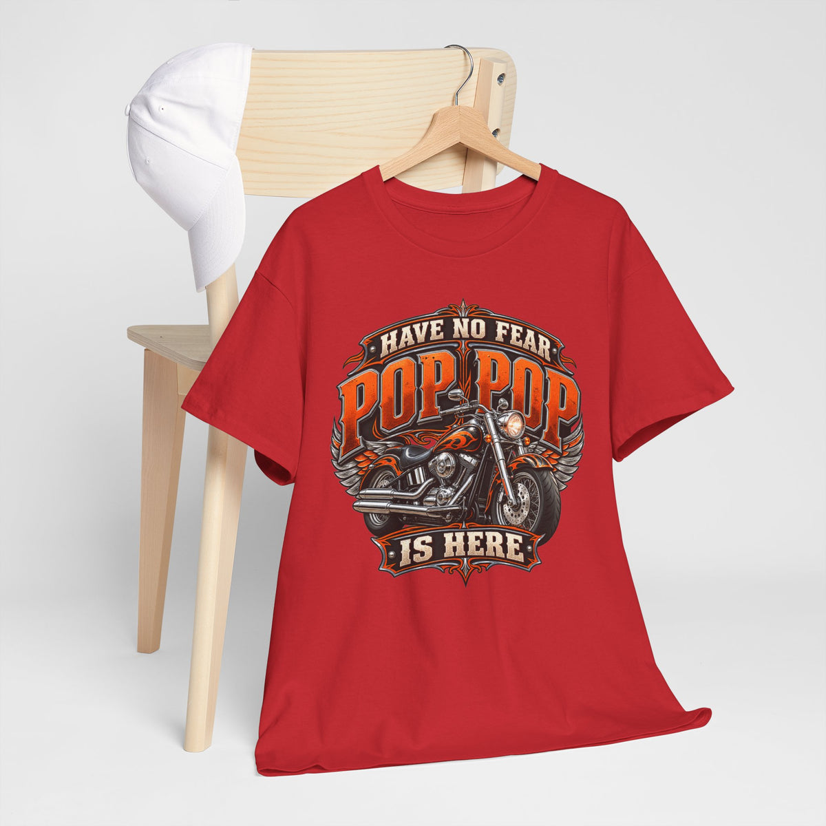 Pop Pop Is Here Motorcycle Dad T-Shirt