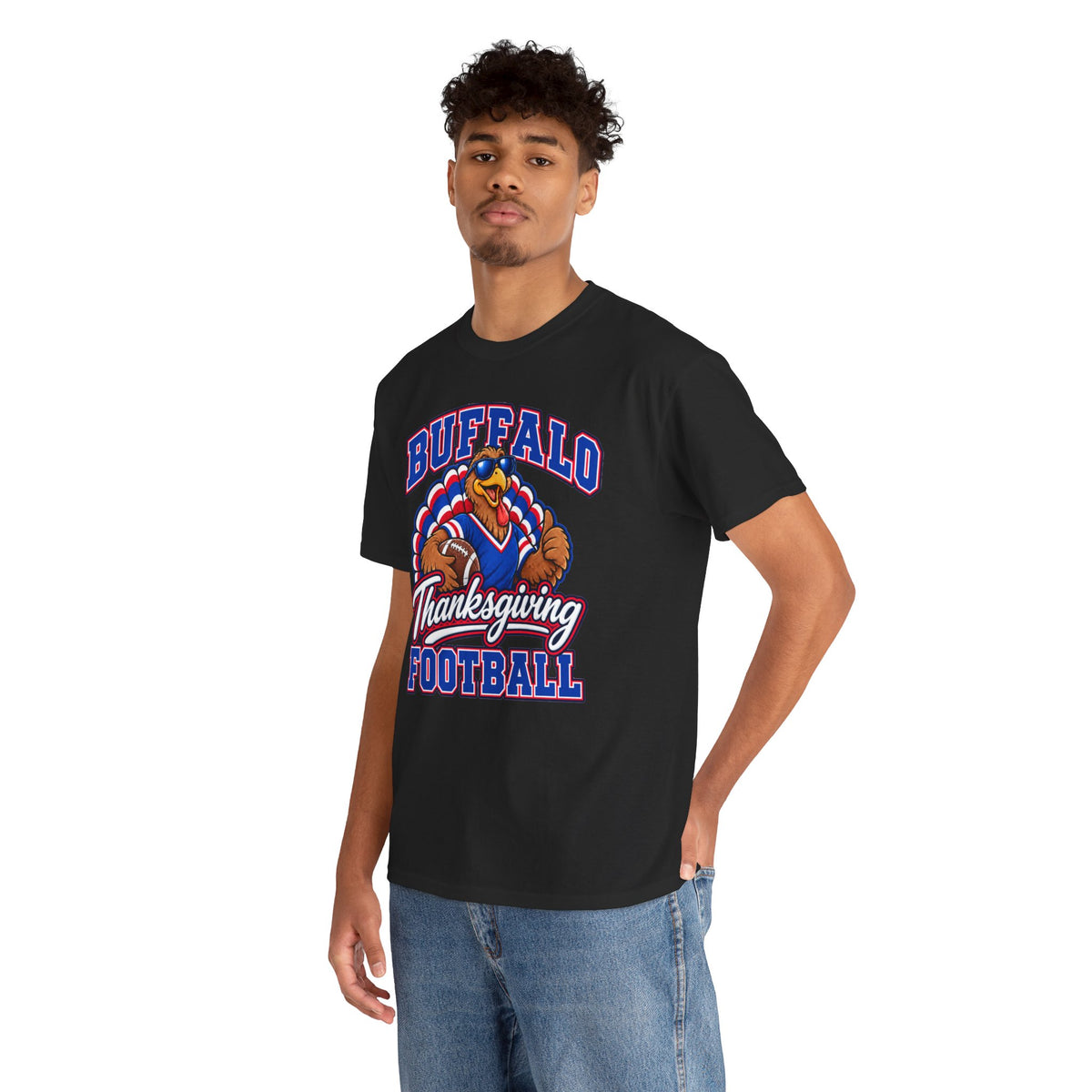 Buffalo Thanksgiving Football T-Shirt — Turkey Mascot Game Day Tee