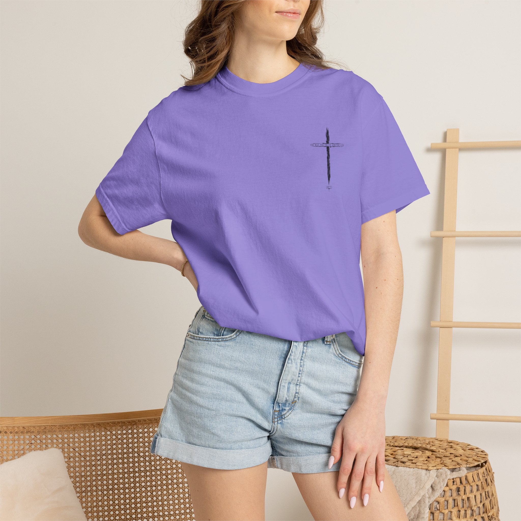 Christian Cross T-Shirt — 'The Way, The Truth, The Life' Religious Tee