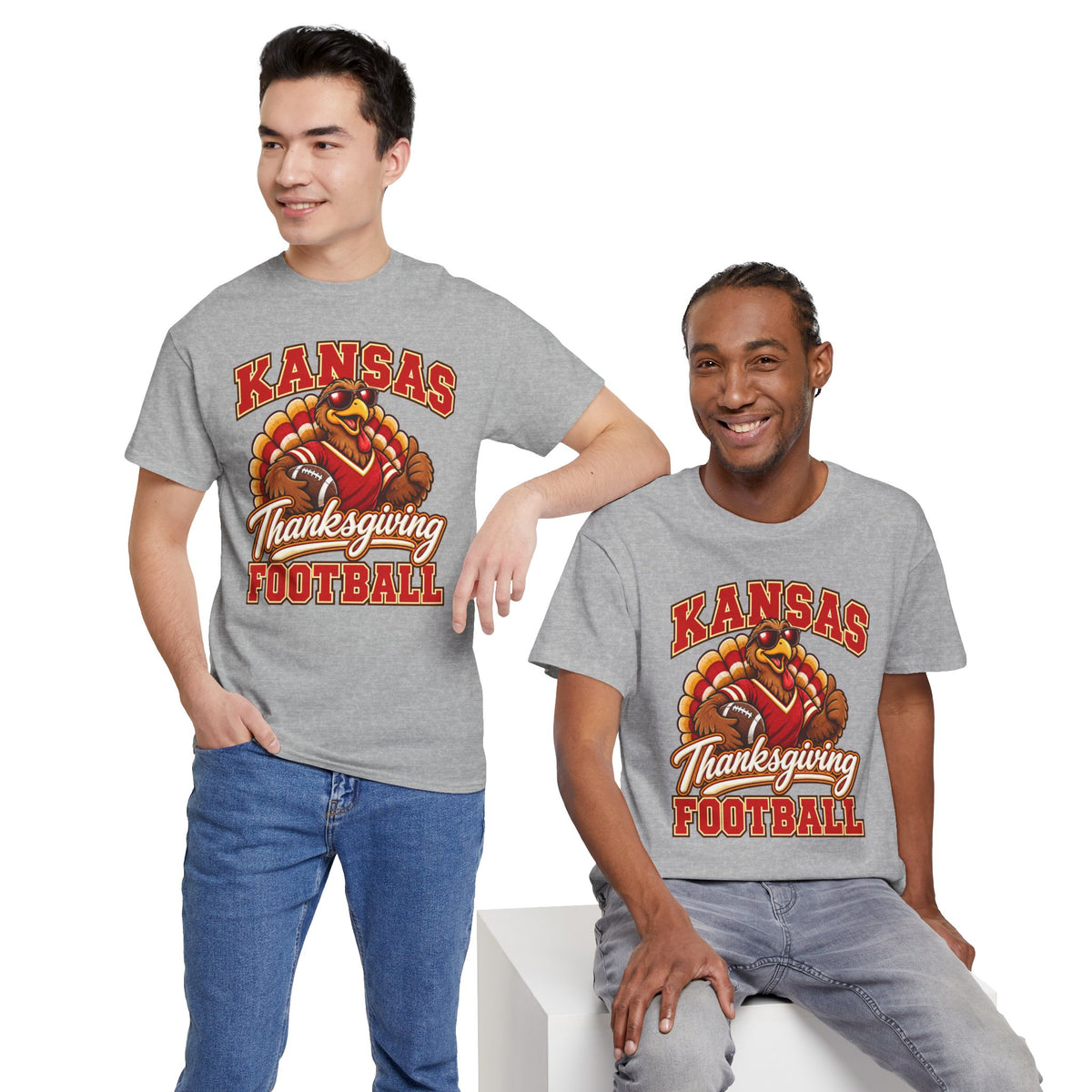 Kansas Thanksgiving Football T‑Shirt — Turkey Mascot Holiday Game Tee