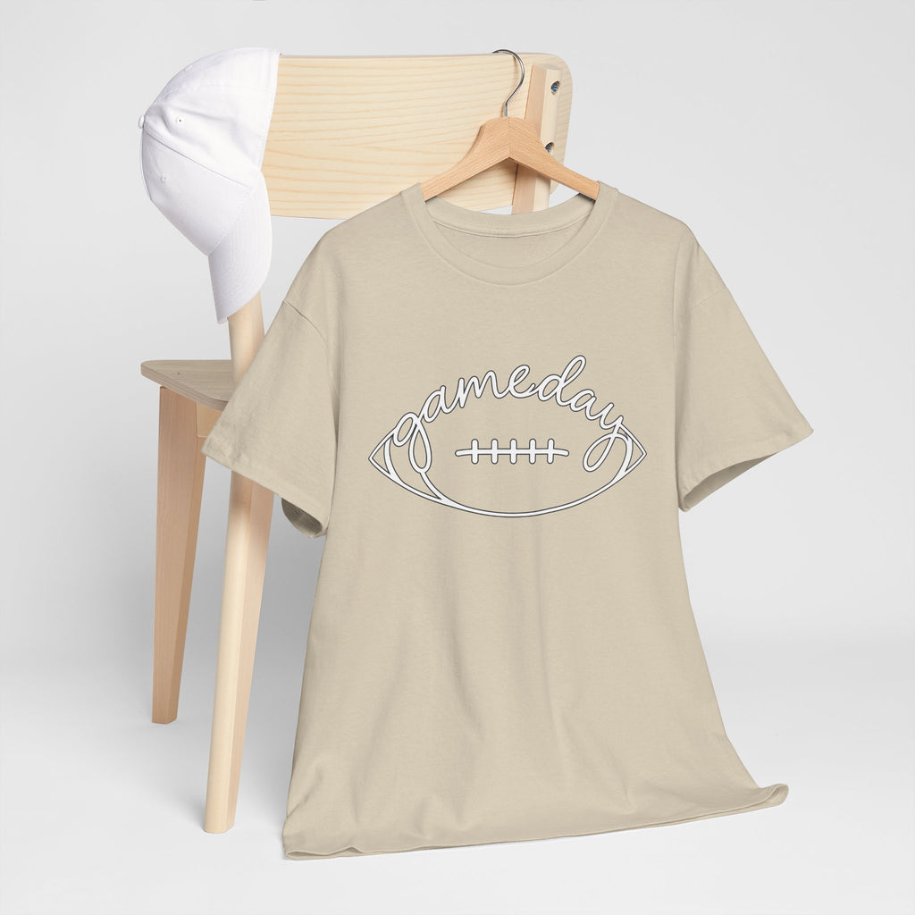 Gameday Football Tee — 'gameday' Script Football Graphic T-Shirt