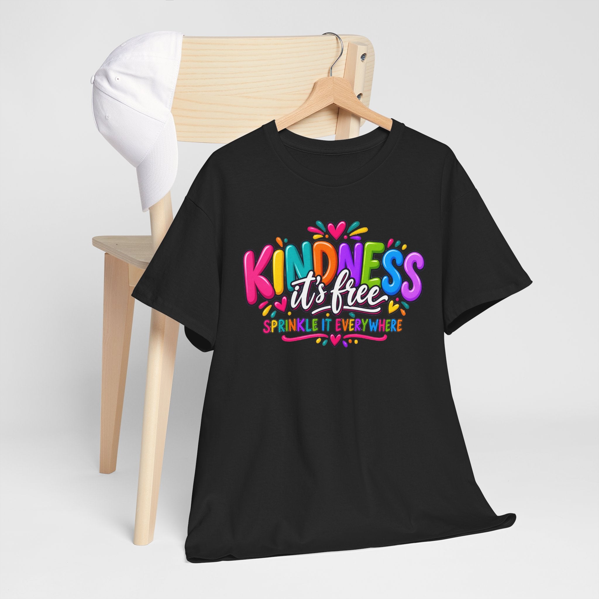Kindness Is Free Rainbow Tee — Cute Positive Message T-Shirt