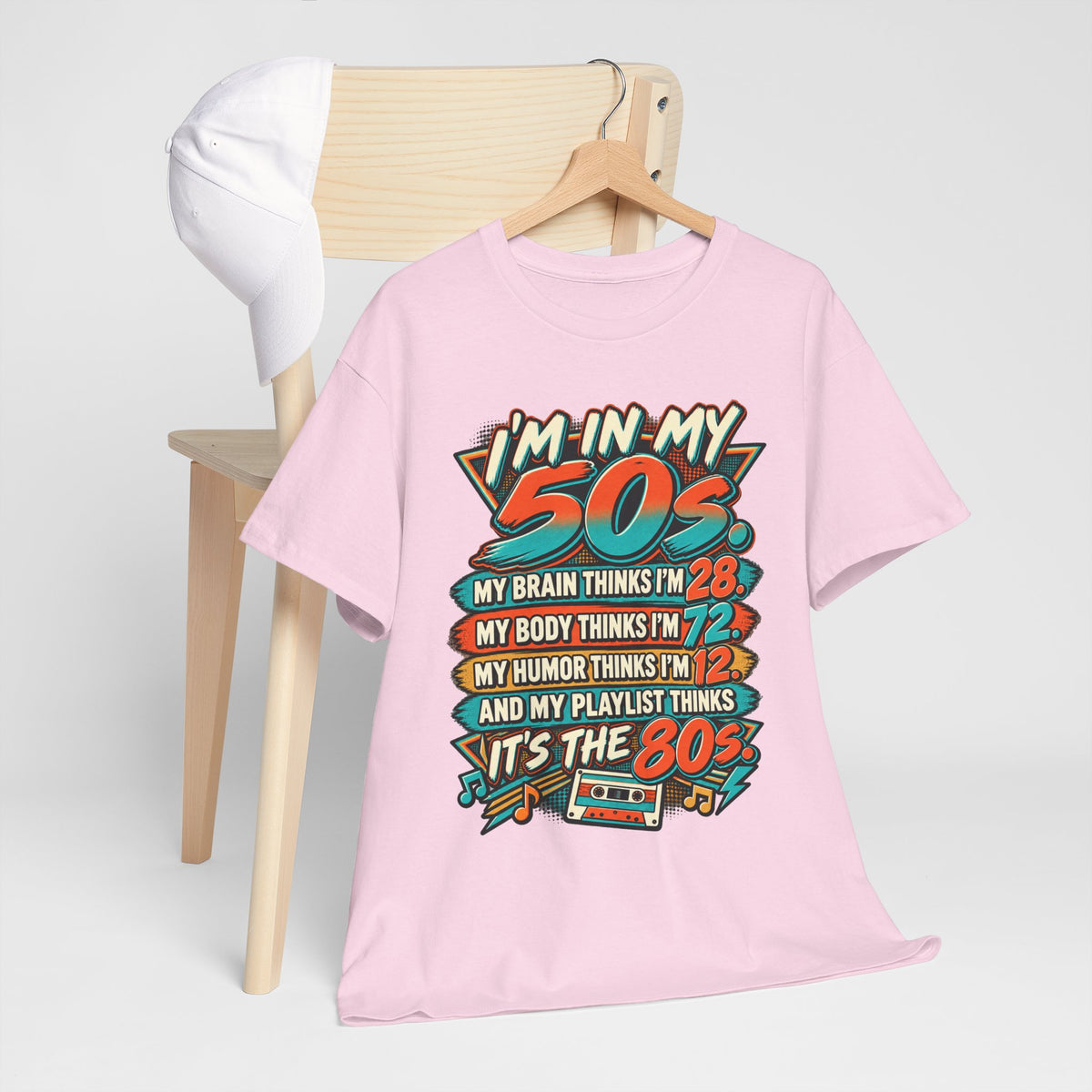 Retro 50s Birthday T‑Shirt — "I'm in My 50s" 80s Playlist Cassette Tee