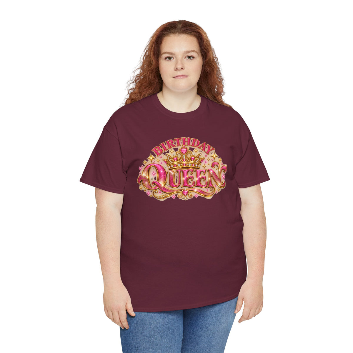 Birthday Queen Graphic T-Shirt | Pink & Gold Crown
