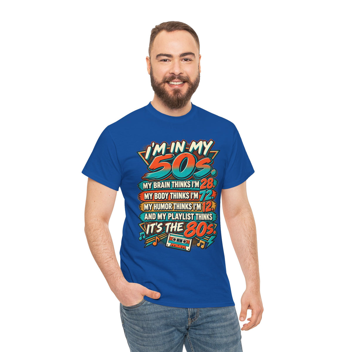 Retro 50s Birthday T‑Shirt — "I'm in My 50s" 80s Playlist Cassette Tee