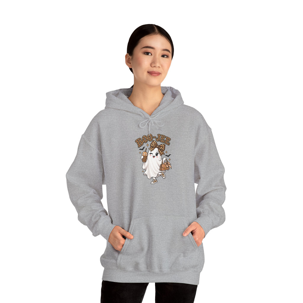 Leopard Bow Ghost Hoodie — Cute Halloween Pumpkin Sweatshirt