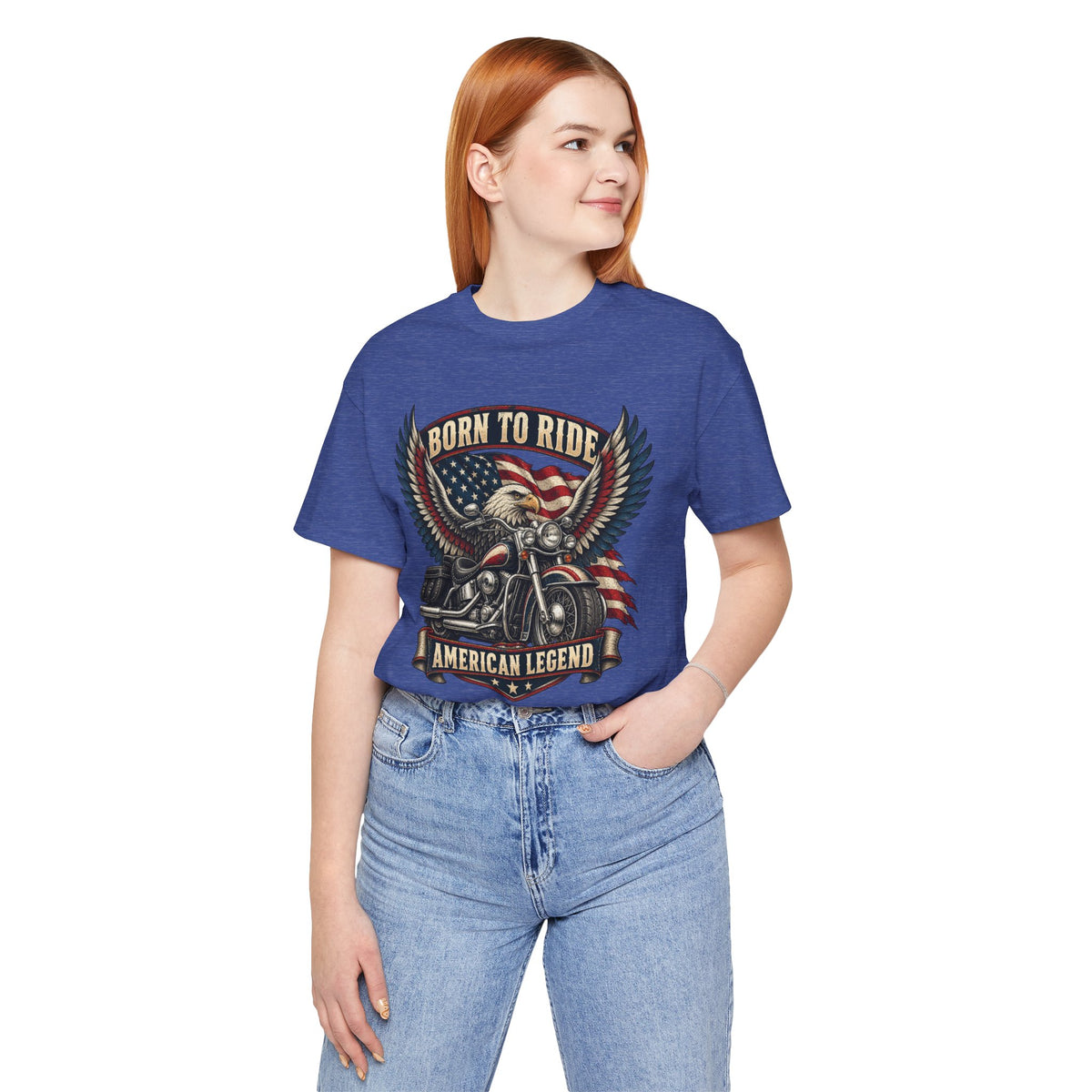 Born to Ride Eagle Motorcycle Tee — American Legend Patriotic T-Shirt