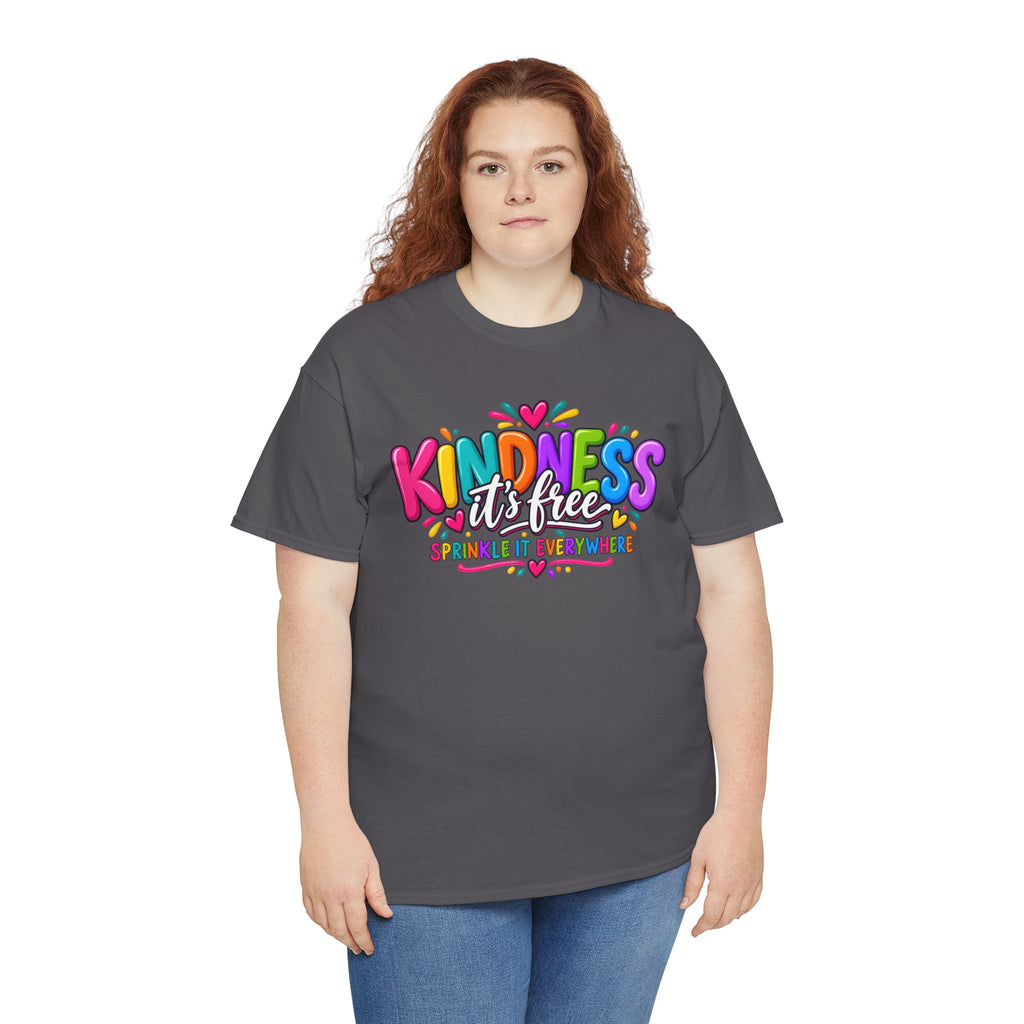 Kindness Is Free Rainbow Tee — Cute Positive Message T-Shirt