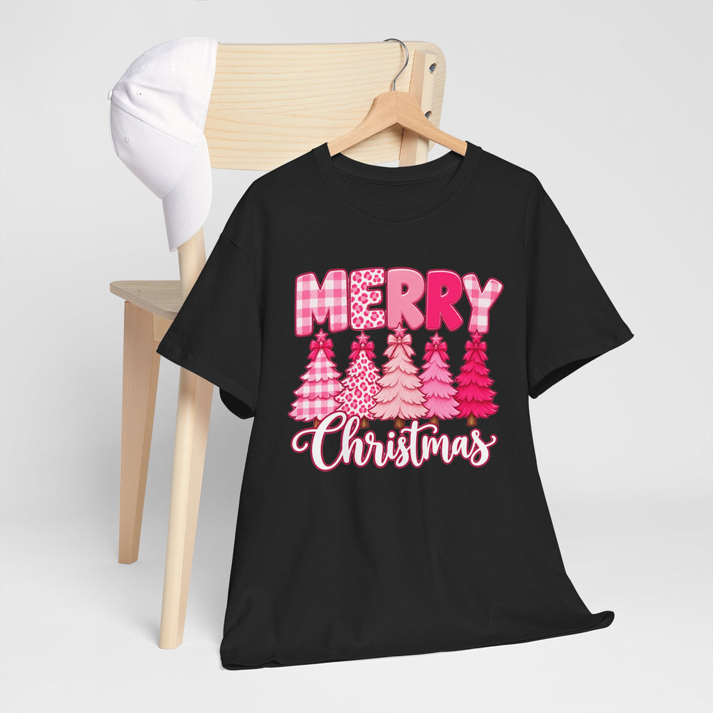 Merry Christmas Pink Christmas Tree T-Shirt