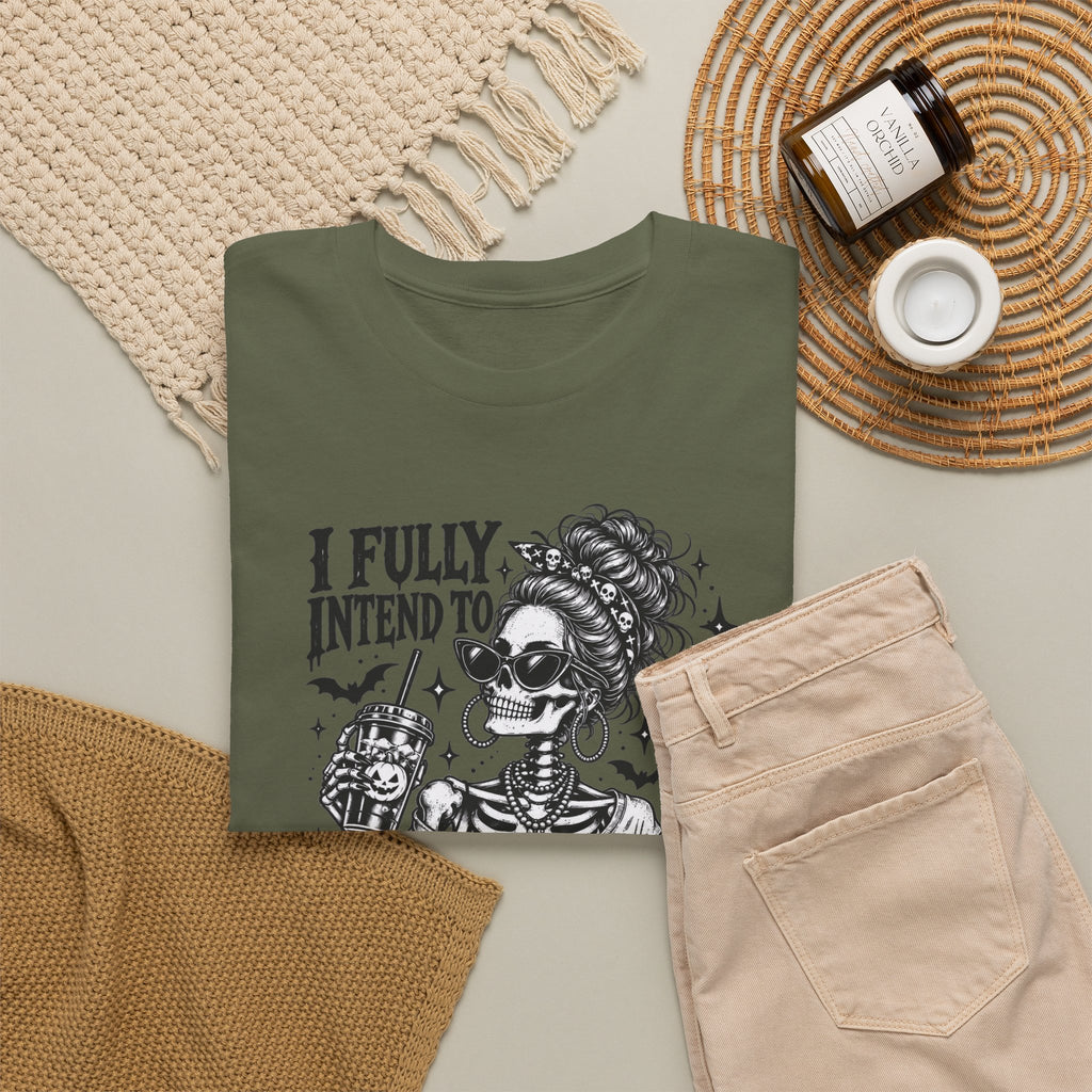 Haunted List Tee — "I Fully Intend to Haunt People When I Die" Graphic T-Shirt