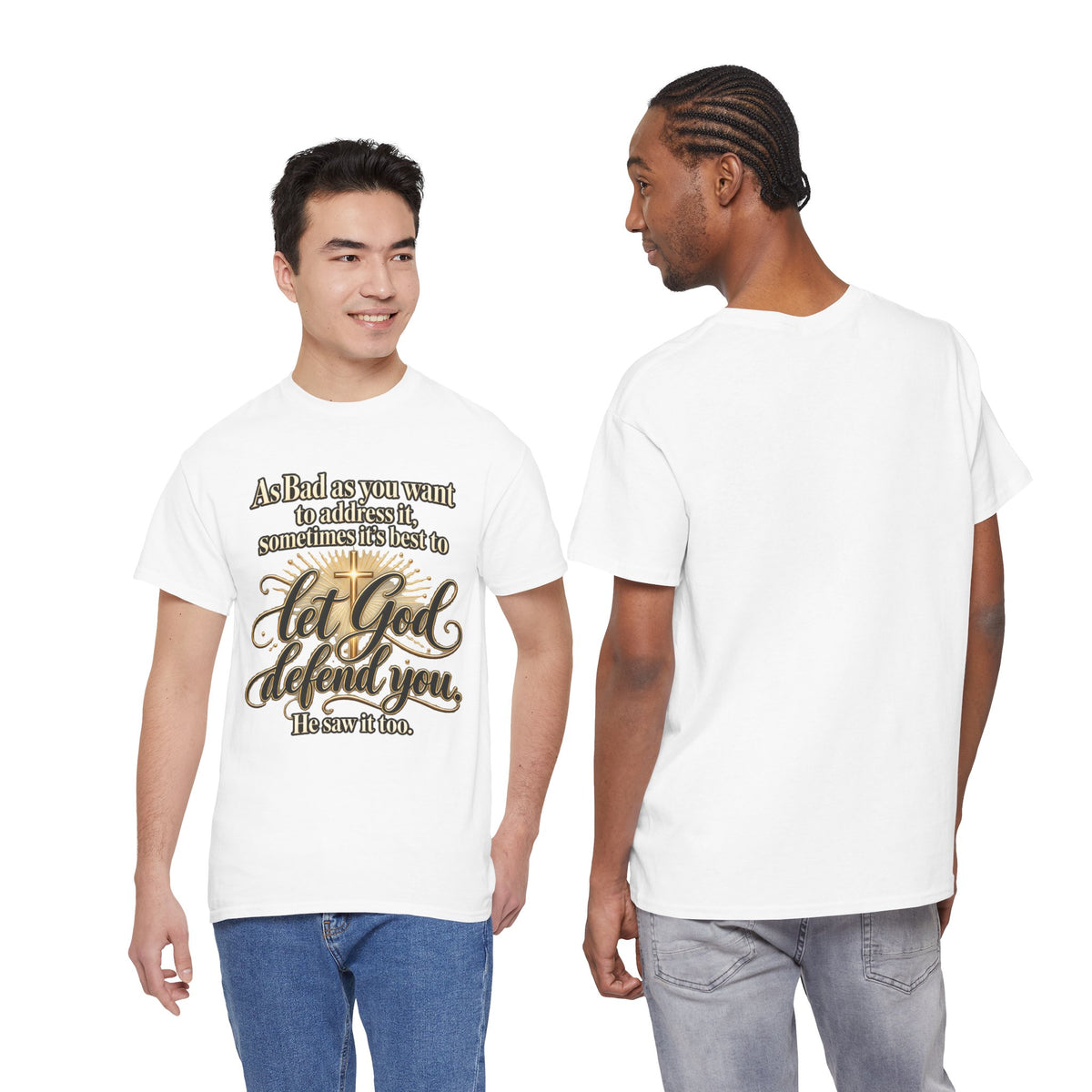 Let God Defend You Inspirational Christian T-Shirt