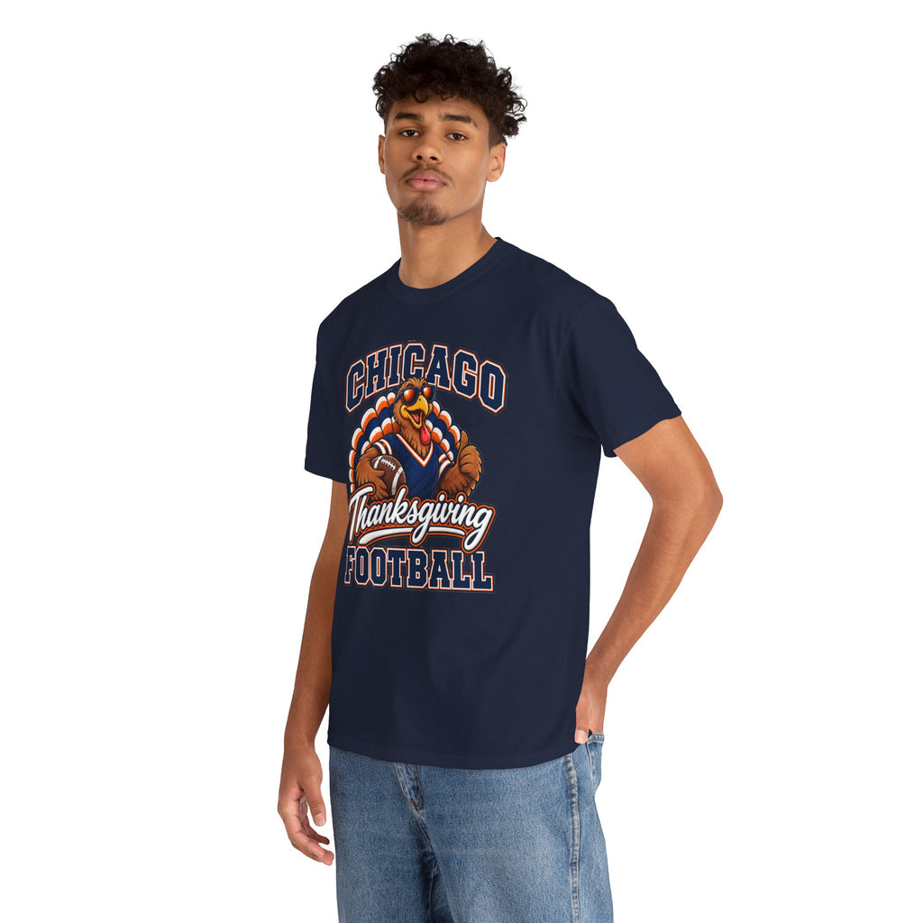 Chicago Thanksgiving Football T-Shirt — Turkey Mascot Game Day Tee