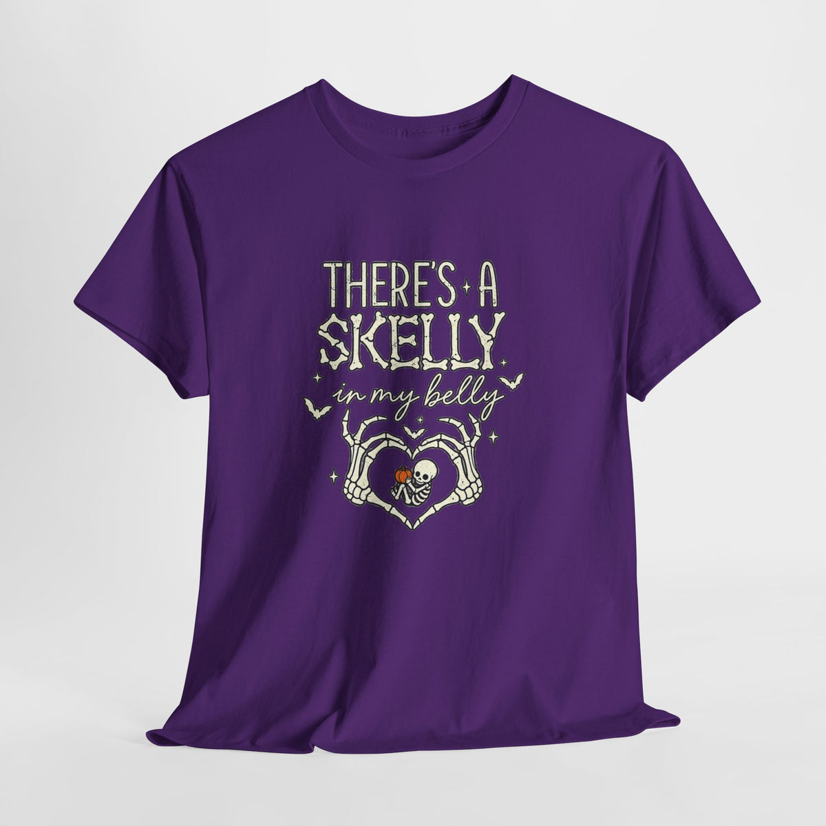 Skeleton Heart T‑Shirt — "There's a Skelly in My Belly" Cute Halloween Tee