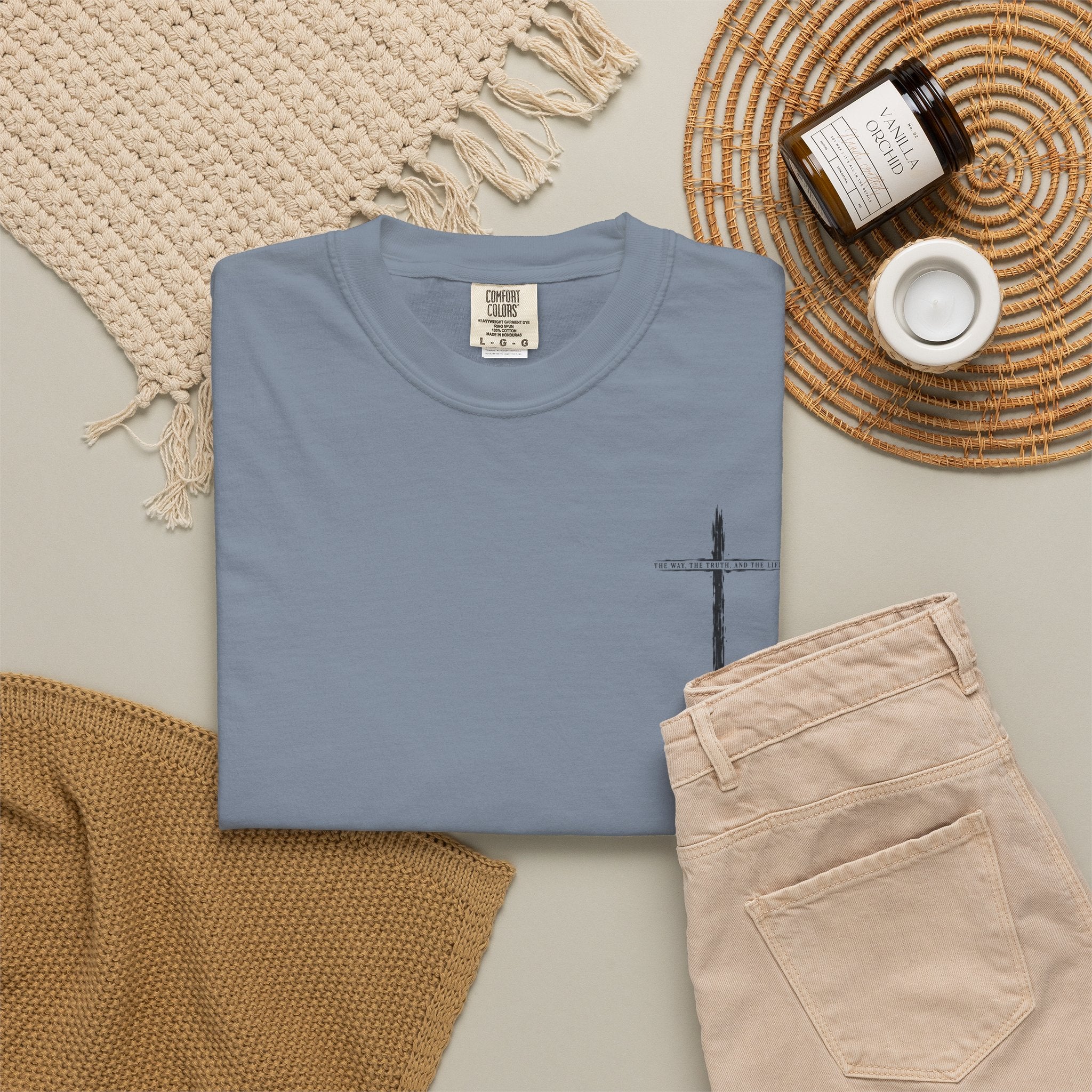 Christian Cross T-Shirt — 'The Way, The Truth, The Life' Religious Tee