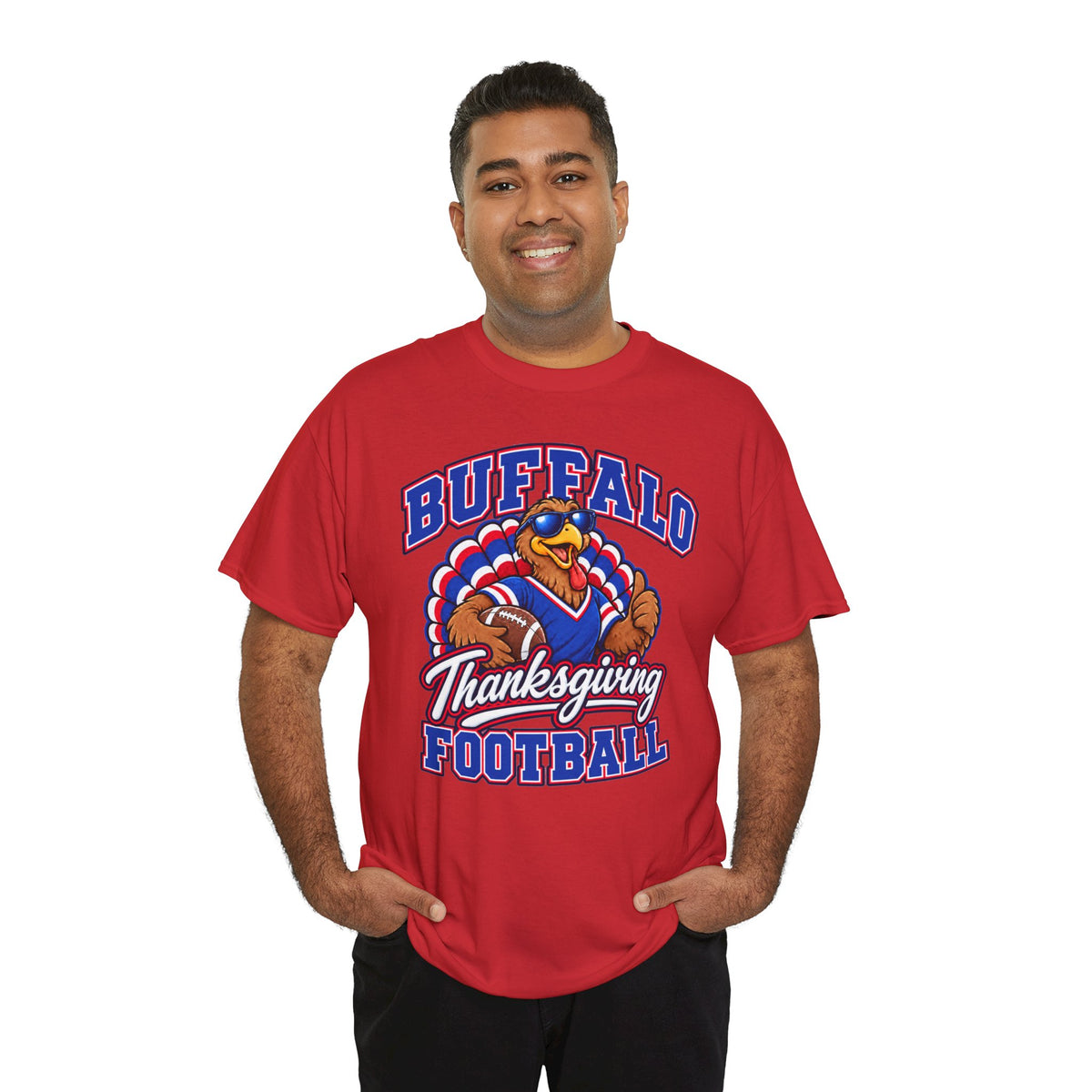 Buffalo Thanksgiving Football T-Shirt — Turkey Mascot Game Day Tee
