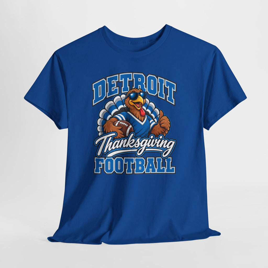 Detroit Thanksgiving Football Tee — Turkey Mascot Game Day Shirt