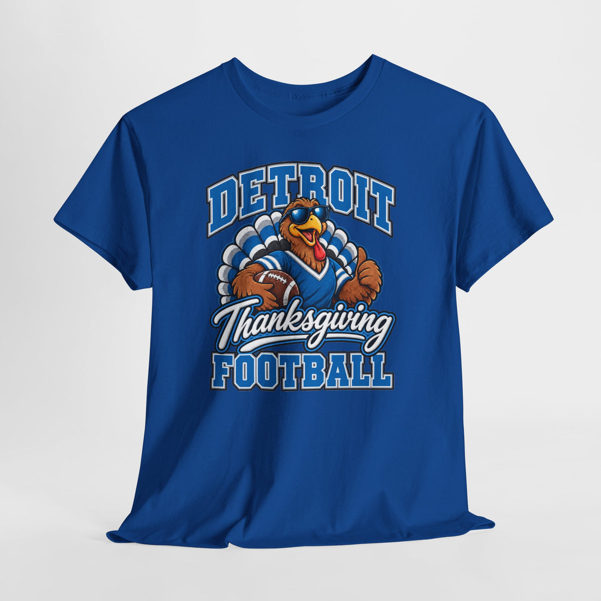 Detroit Thanksgiving Football Tee — Turkey Mascot Game Day Shirt
