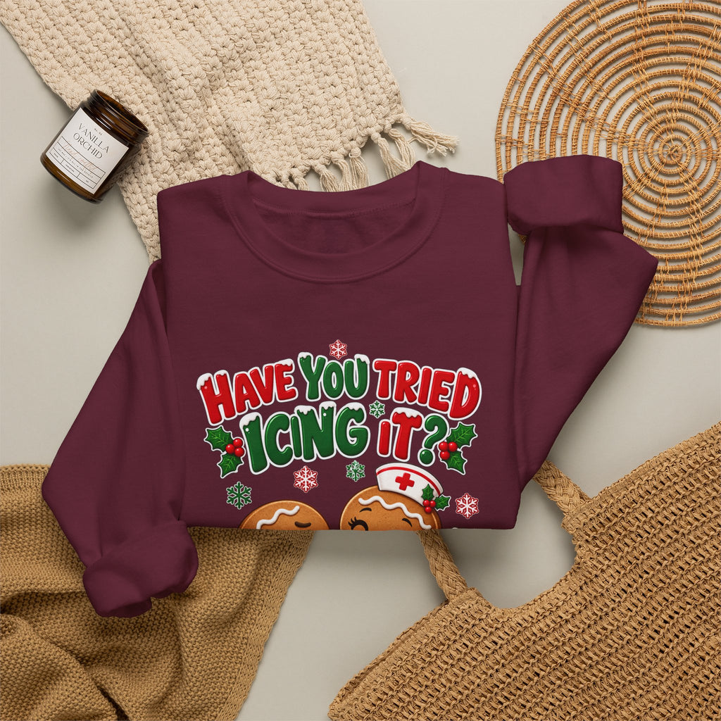 Have You Tried Icing It? Gingerbread Couple Christmas Sweatshirt