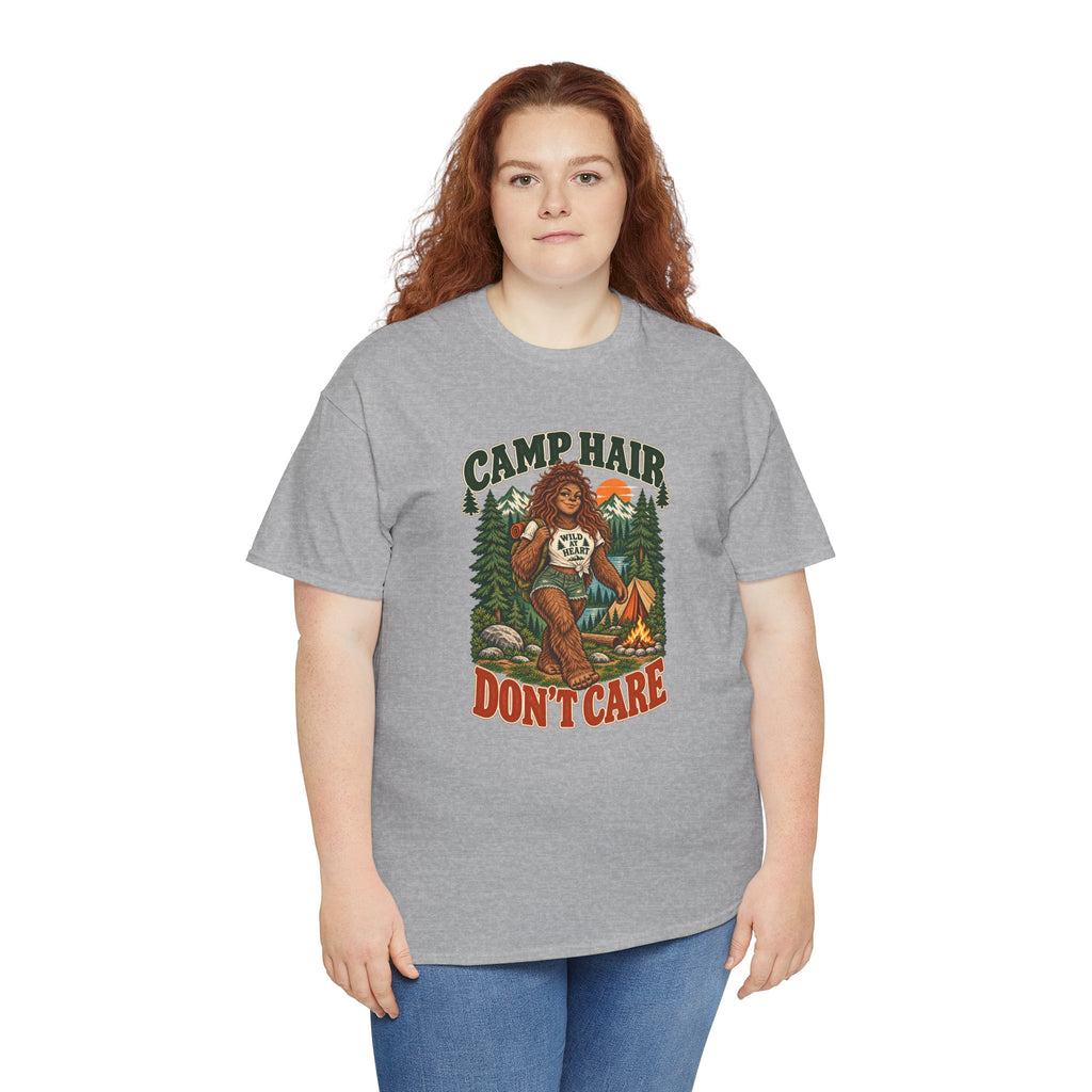 Camp Hair Don't Care T-Shirt — Retro Camping Graphic Tee