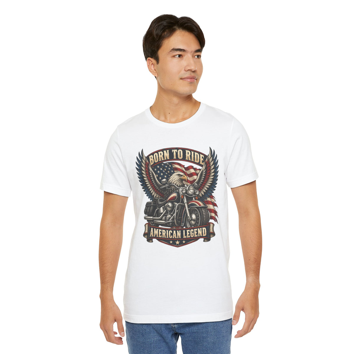 Born to Ride Eagle Motorcycle Tee — American Legend Patriotic T-Shirt