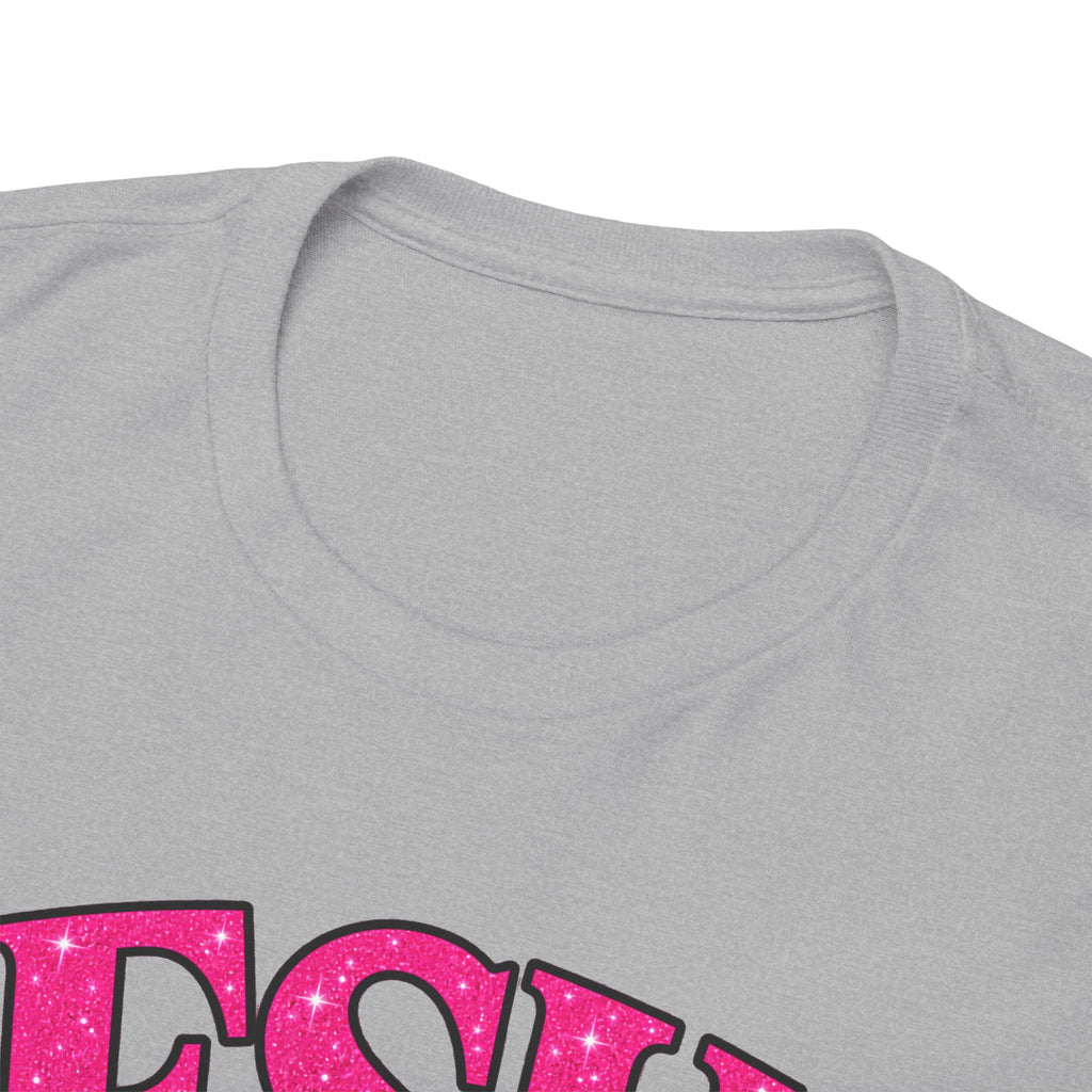 Christian T-Shirt — "JESUS The way, the truth, the life" (John 14:6) Pink Vintage Script
