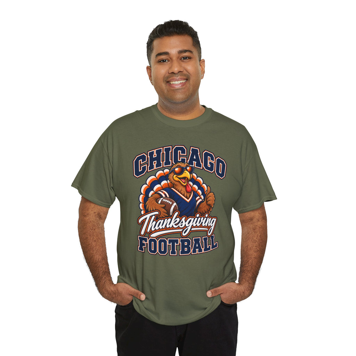 Chicago Thanksgiving Football T-Shirt — Turkey Mascot Game Day Tee