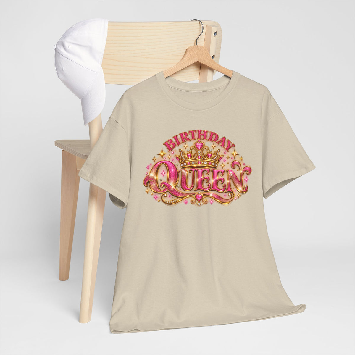 Birthday Queen Graphic T-Shirt | Pink & Gold Crown
