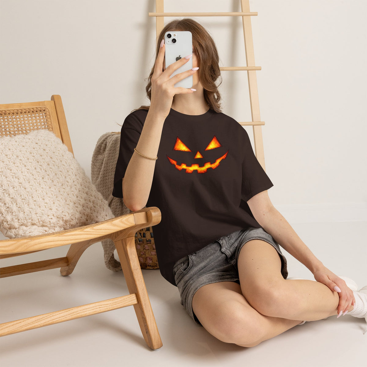 Jack-O'-Lantern Pumpkin Scary Face T-Shirt — Halloween Horror Costume Tee