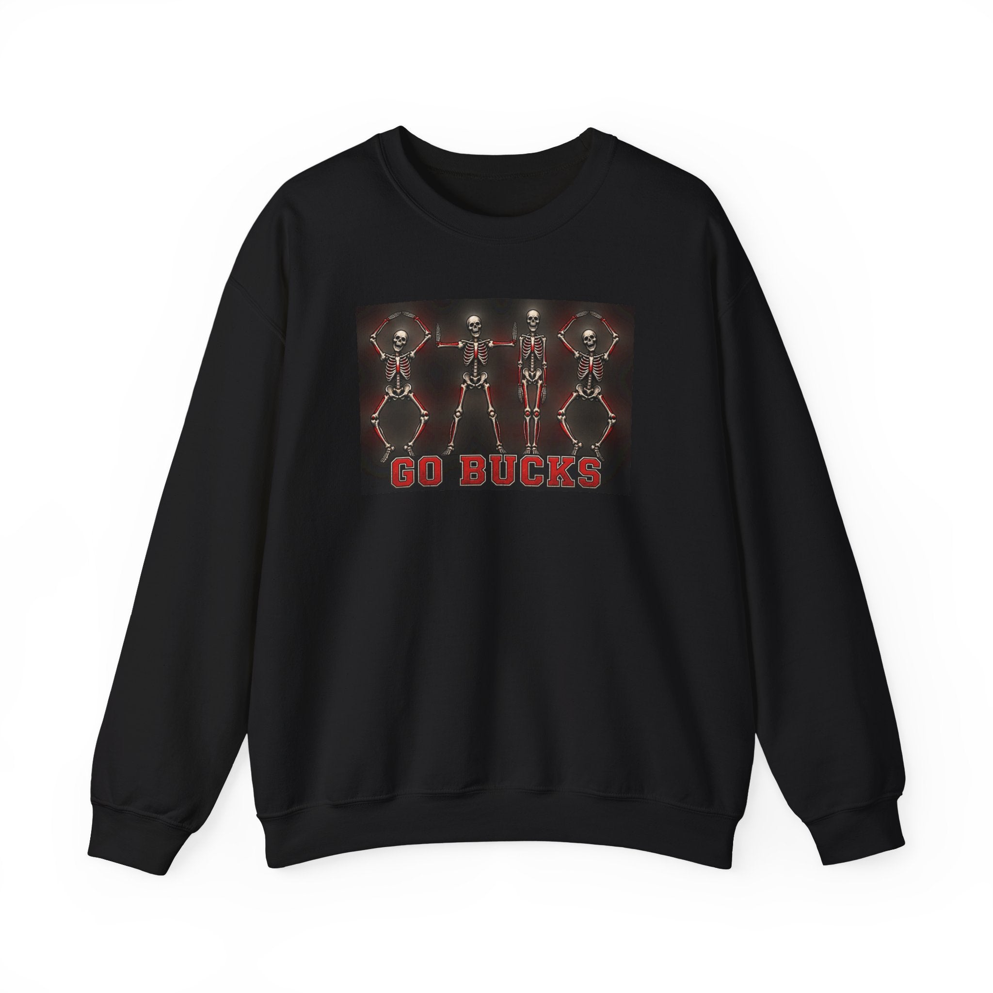Crewneck Sweatshirt — 'Go Bucks' Dance Skeletons Graphic