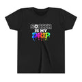 Youth Tee — "Soccer Is My Drip" Colorful Drip Soccer Graphic