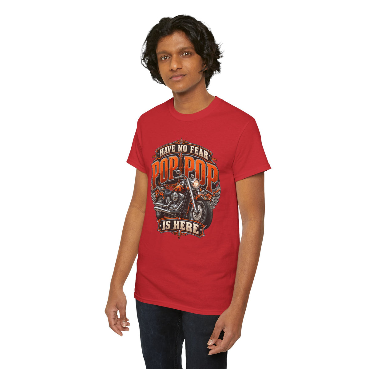 Pop Pop Is Here Motorcycle Dad T-Shirt