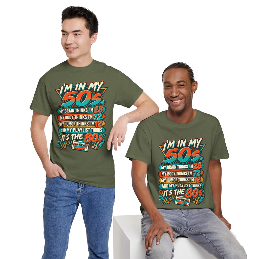 Retro 50s Birthday T‑Shirt — "I'm in My 50s" 80s Playlist Cassette Tee