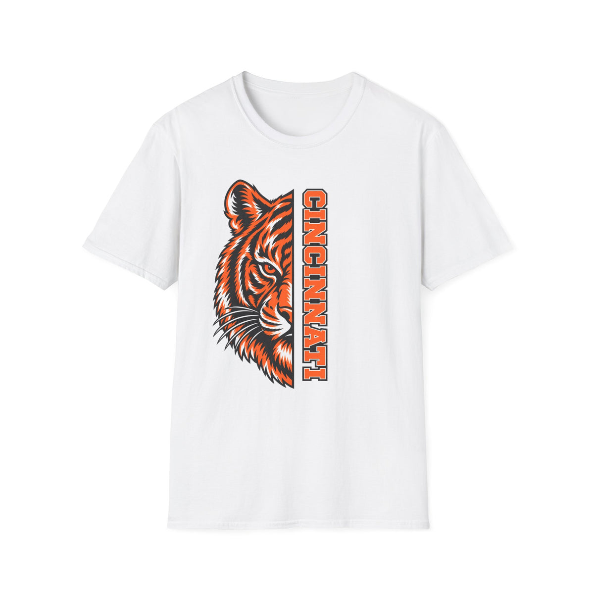 Cincinnati Tiger Head Vertical Graphic T-Shirt