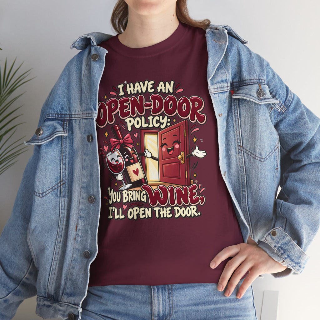 Open-Door Policy Wine Lover T-Shirt