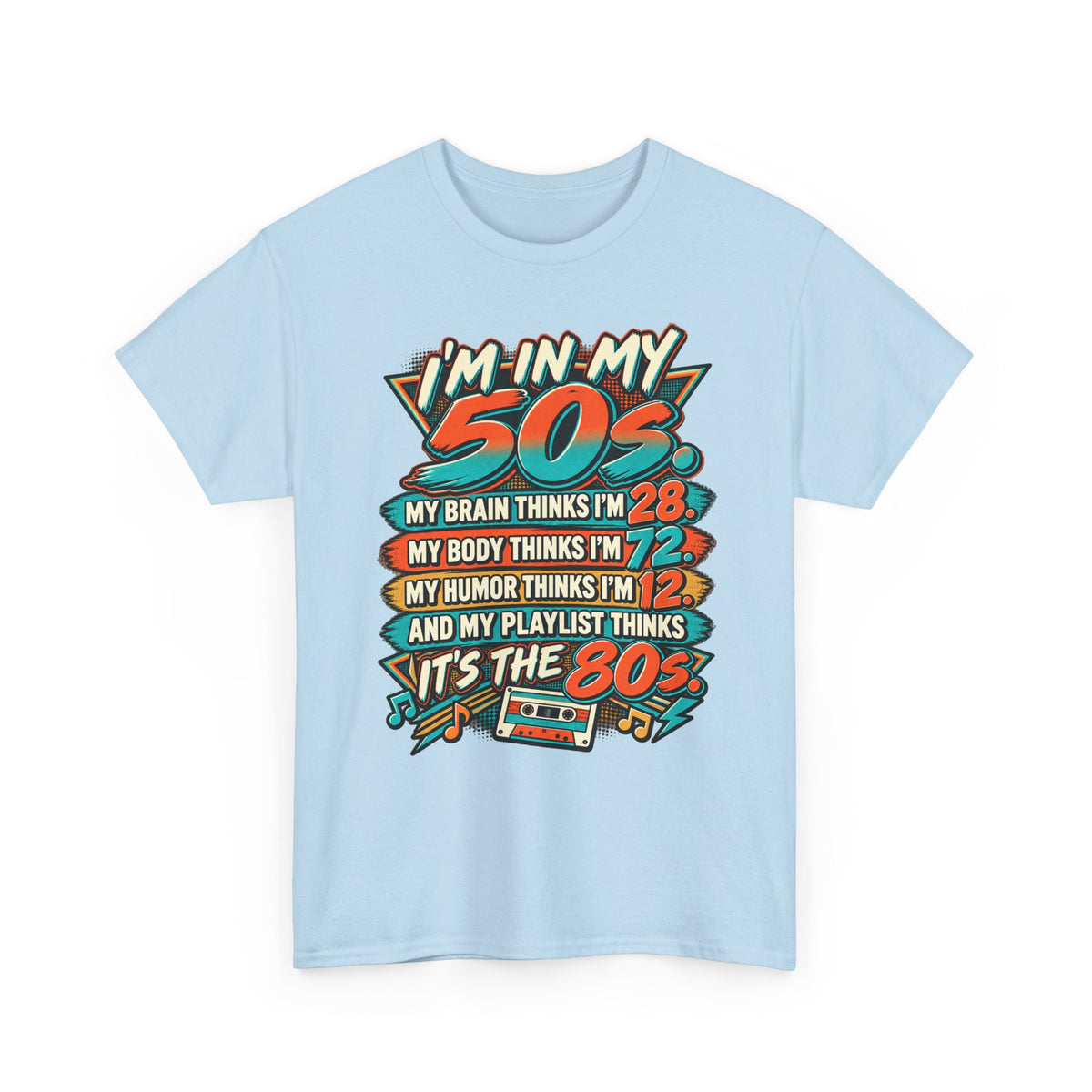 Retro 50s Birthday T‑Shirt — "I'm in My 50s" 80s Playlist Cassette Tee