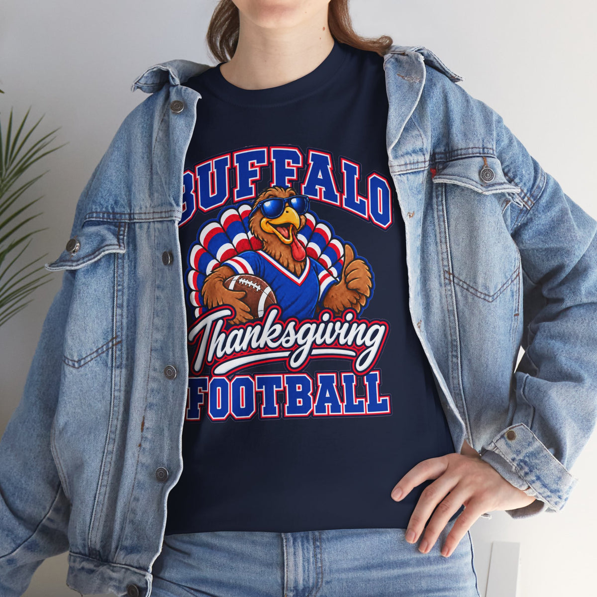 Buffalo Thanksgiving Football T-Shirt — Turkey Mascot Game Day Tee