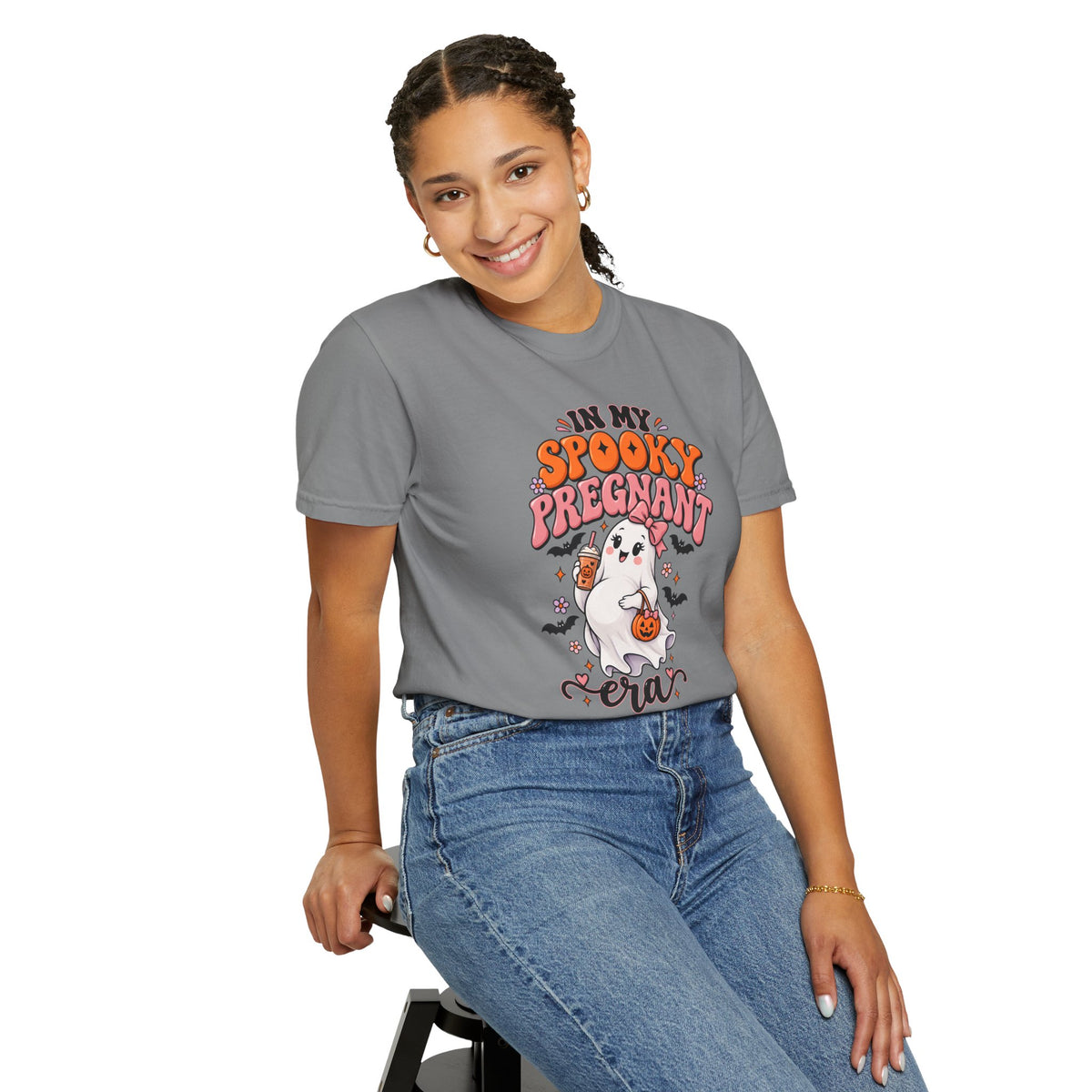 Pregnant Halloween T-Shirt — "In My Spooky Pregnant Era" Cute Ghost Maternity Tee