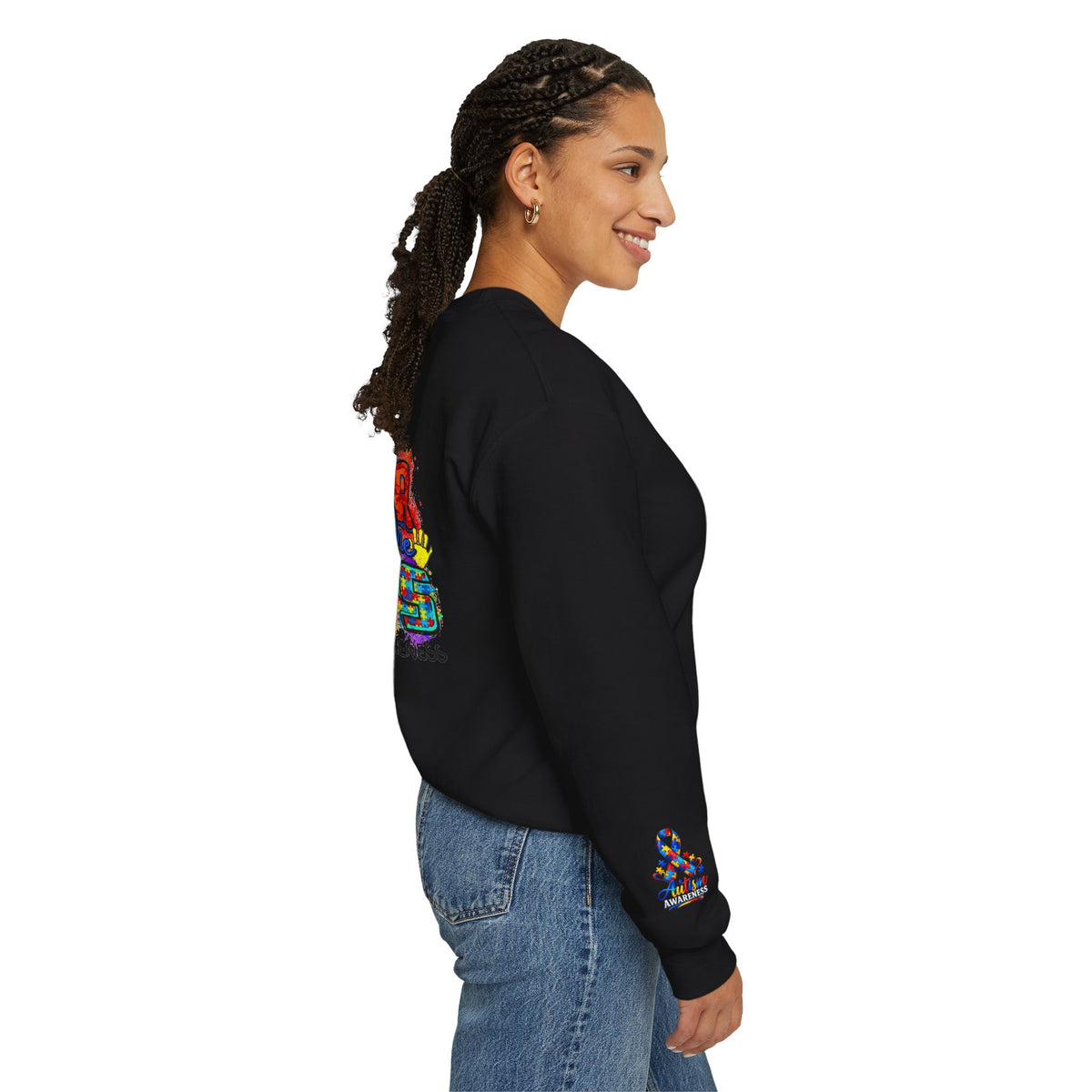 Autism Awareness Crewneck Sweatshirt — Color Outside the Lines Design