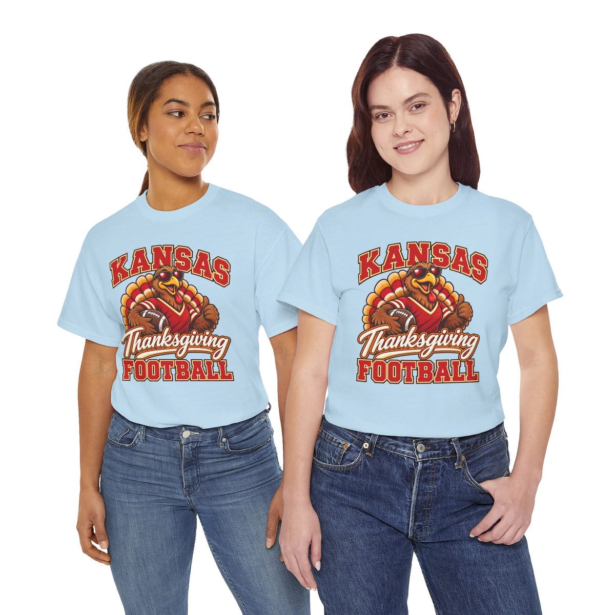Kansas Thanksgiving Football T‑Shirt — Turkey Mascot Holiday Game Tee