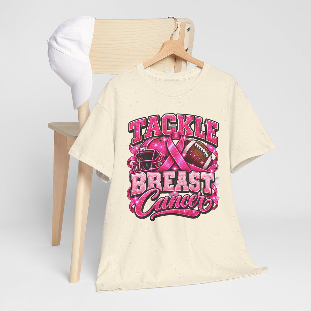 T-Shirt — "Tackle Breast Cancer" Pink Football Awareness Tee
