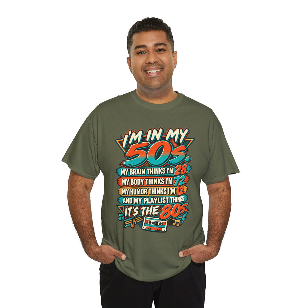 Retro 50s Birthday T‑Shirt — "I'm in My 50s" 80s Playlist Cassette Tee