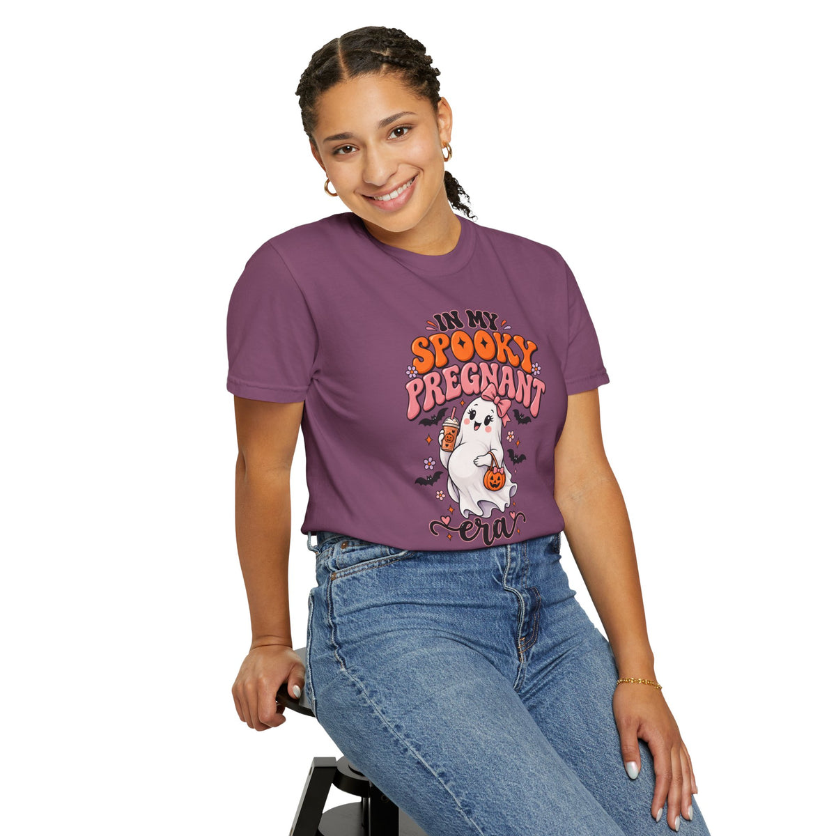 Pregnant Halloween T-Shirt — "In My Spooky Pregnant Era" Cute Ghost Maternity Tee